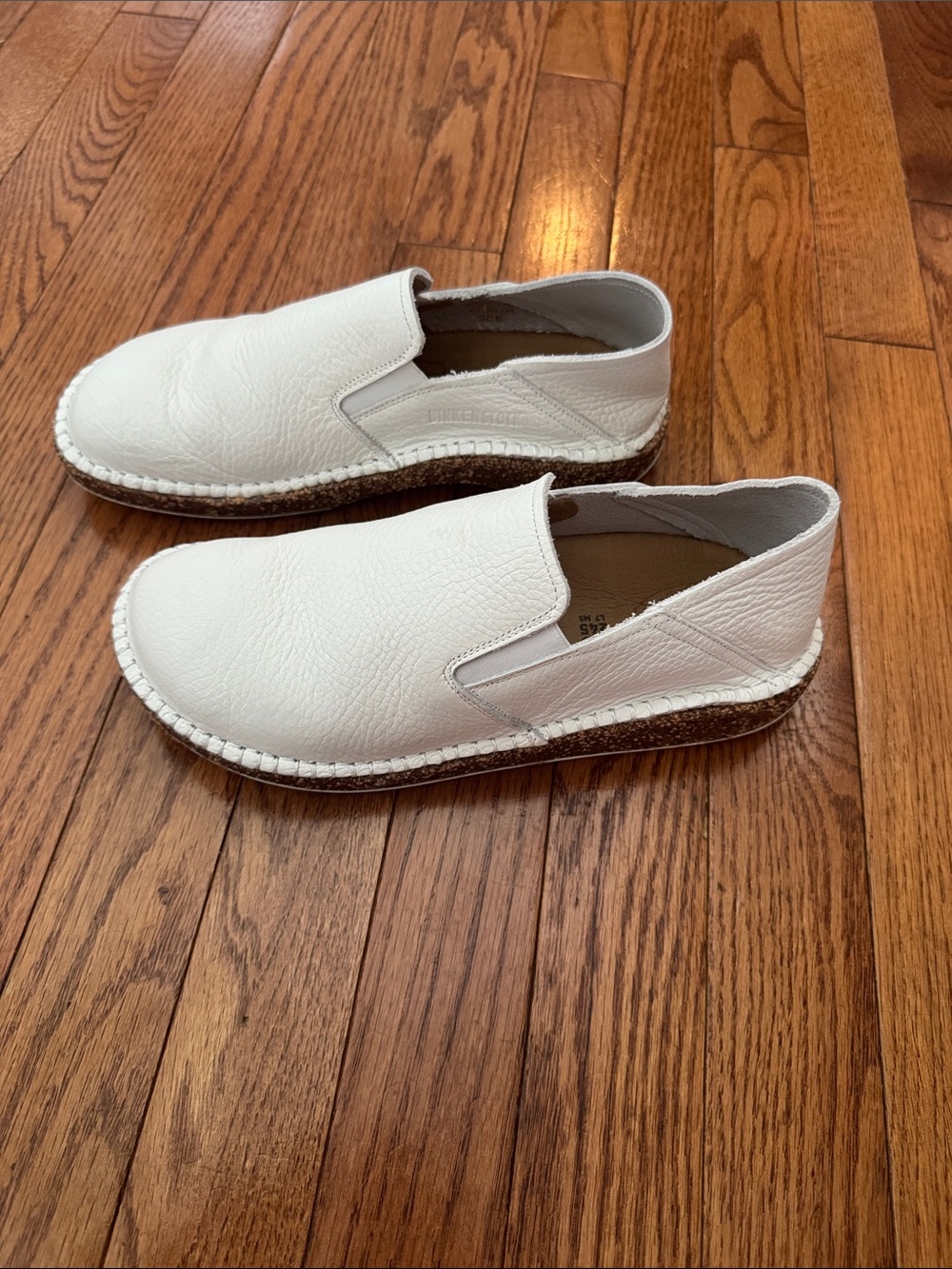 Birkenstock White Leather Callan Slip-On